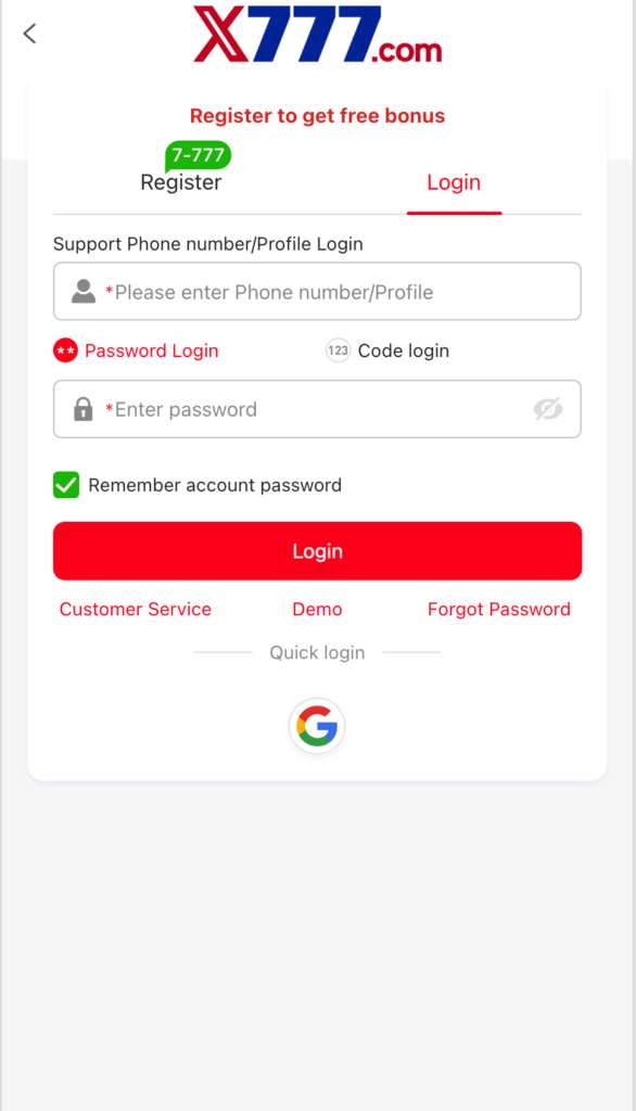 x777 login